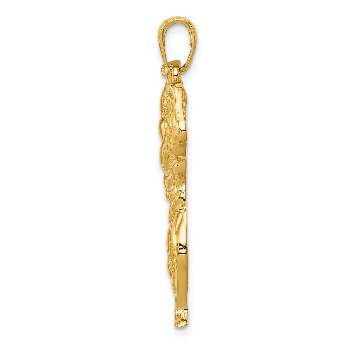 Alternate view of the 14k Yellow Gold Weightlifter Pendant by The Black Bow Jewelry Co.