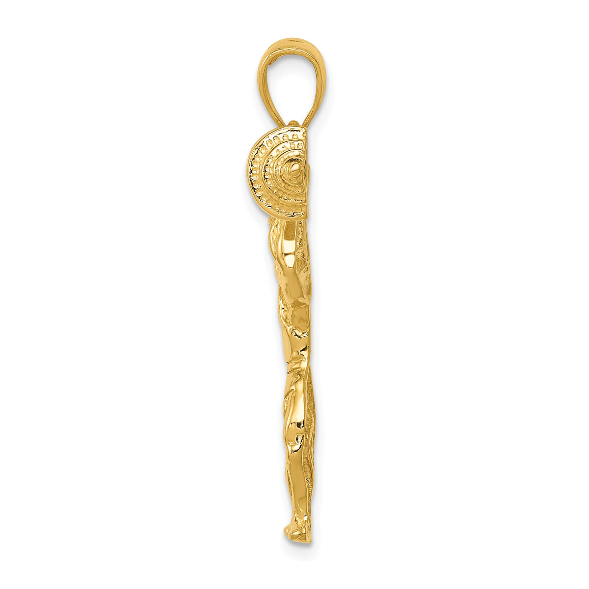 Alternate view of the 14k Yellow Gold Bodybuilder with Barbell Pendant by The Black Bow Jewelry Co.