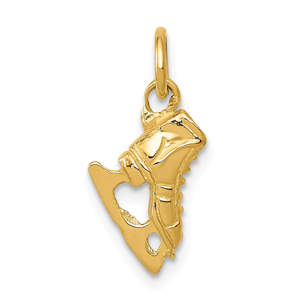 14k Yellow Gold Mini 3D Ice Skate Charm, Item P11438 by The Black Bow Jewelry Co.