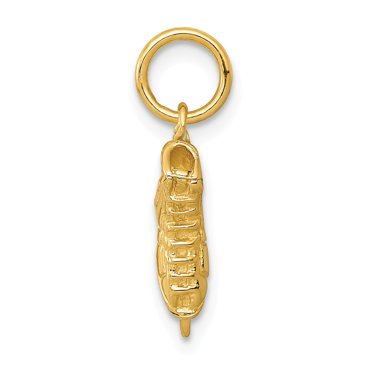 Alternate view of the 14k Yellow Gold Mini 3D Ice Skate Charm by The Black Bow Jewelry Co.