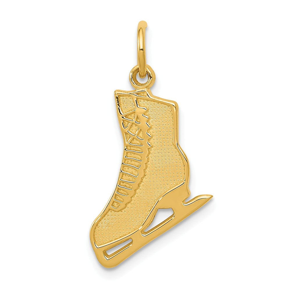 14k Yellow Gold Flat Ice Skate Pendant, Item P11443 by The Black Bow Jewelry Co.