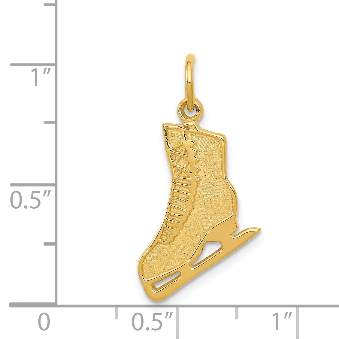 Alternate view of the 14k Yellow Gold Flat Ice Skate Pendant by The Black Bow Jewelry Co.