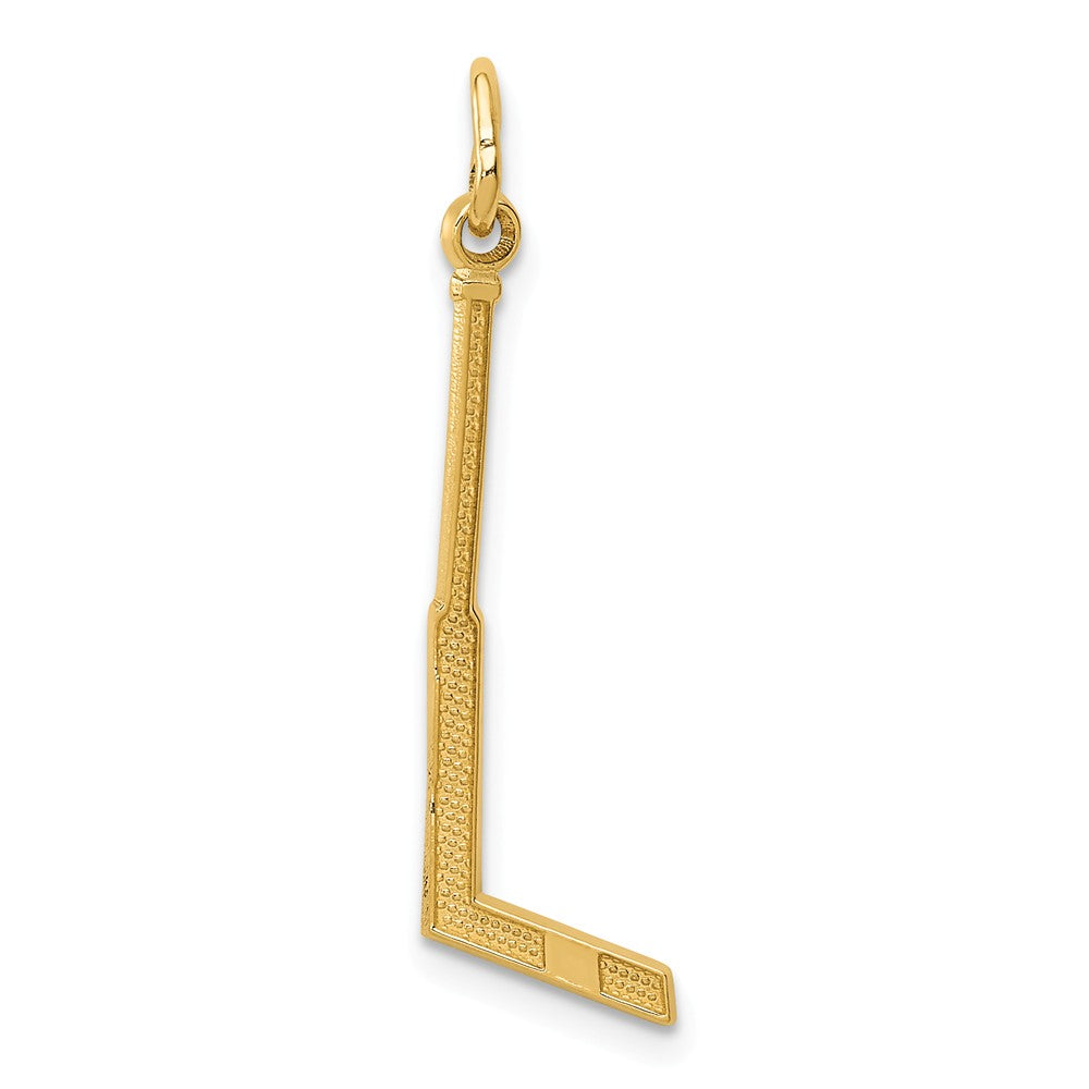 14k Yellow Gold Goalie Stick Pendant, Item P11465 by The Black Bow Jewelry Co.