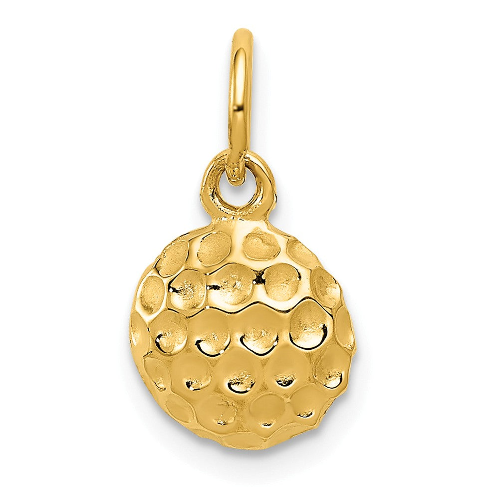 14k Yellow Gold Polished Golf Ball Pendant, 9mm, Item P11480 by The Black Bow Jewelry Co.
