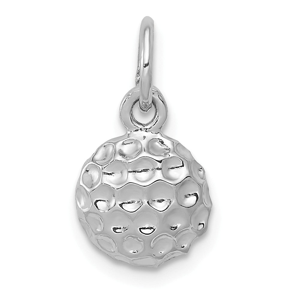 14k White Gold 9mm Polished Golf Ball Pendant, Item P11481 by The Black Bow Jewelry Co.