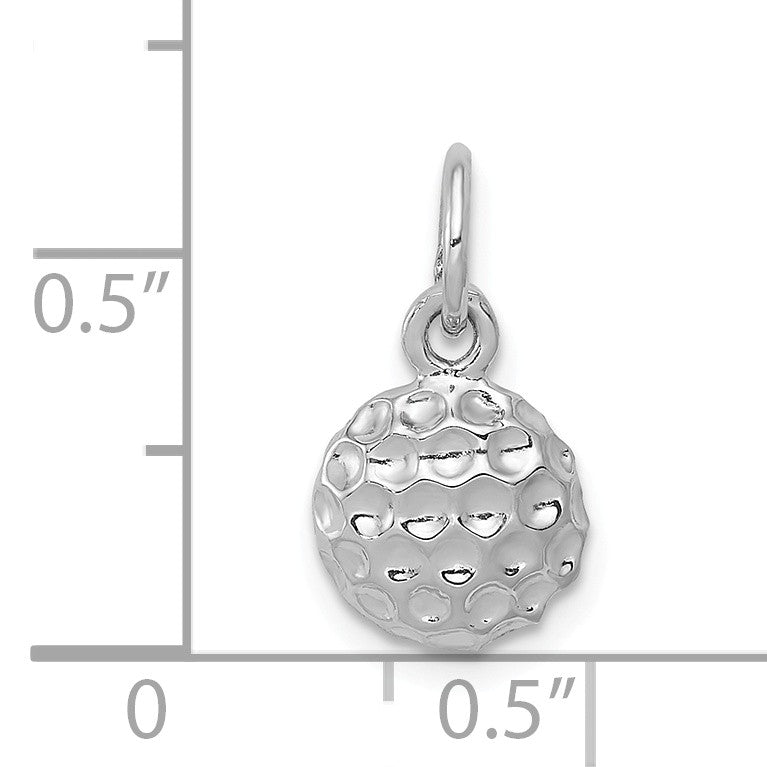 Alternate view of the 14k White Gold 9mm Polished Golf Ball Pendant by The Black Bow Jewelry Co.