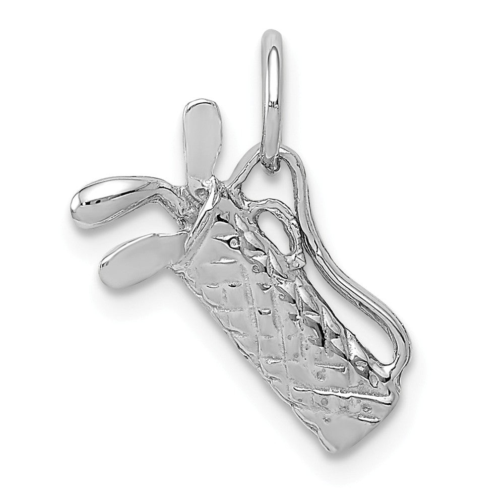 14k White Gold Small 3D Golf Bag and Clubs Charm, Item P11485 by The Black Bow Jewelry Co.