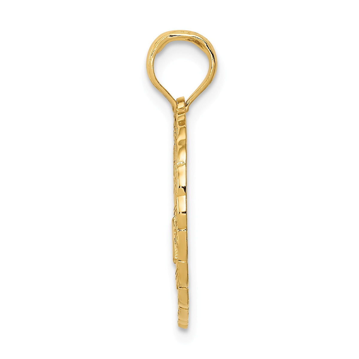 Alternate view of the 14k Yellow Gold 16mm Golf Themed Pendant by The Black Bow Jewelry Co.