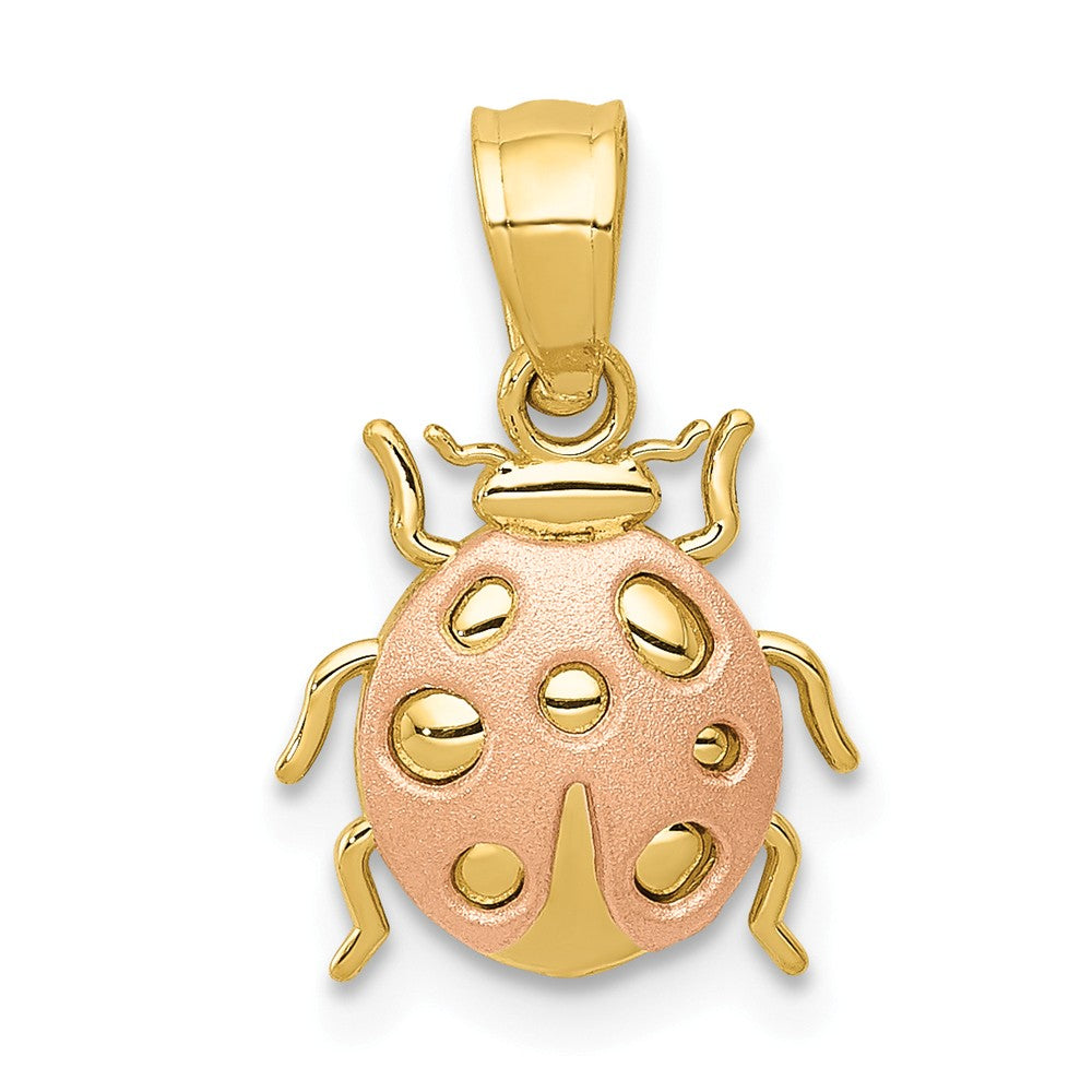 14k Yellow and Rose Gold, Two Tone Ladybug Pendant, 10mm, Item P11572 by The Black Bow Jewelry Co.