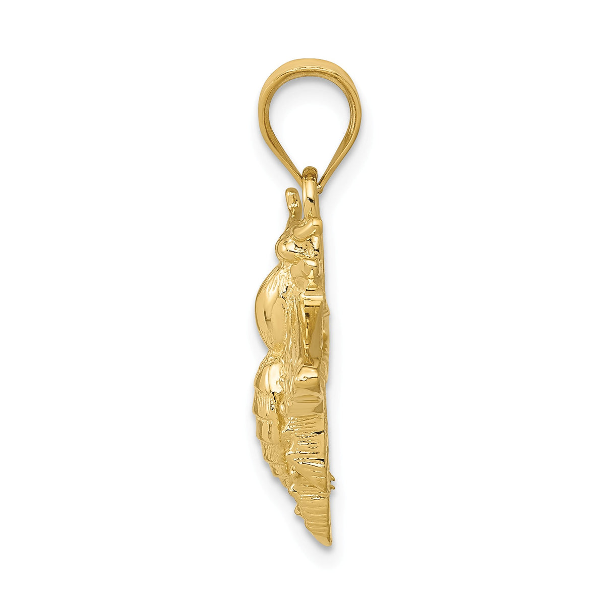 Alternate view of the 14k Yellow Gold 2D Honey Bee Pendant by The Black Bow Jewelry Co.