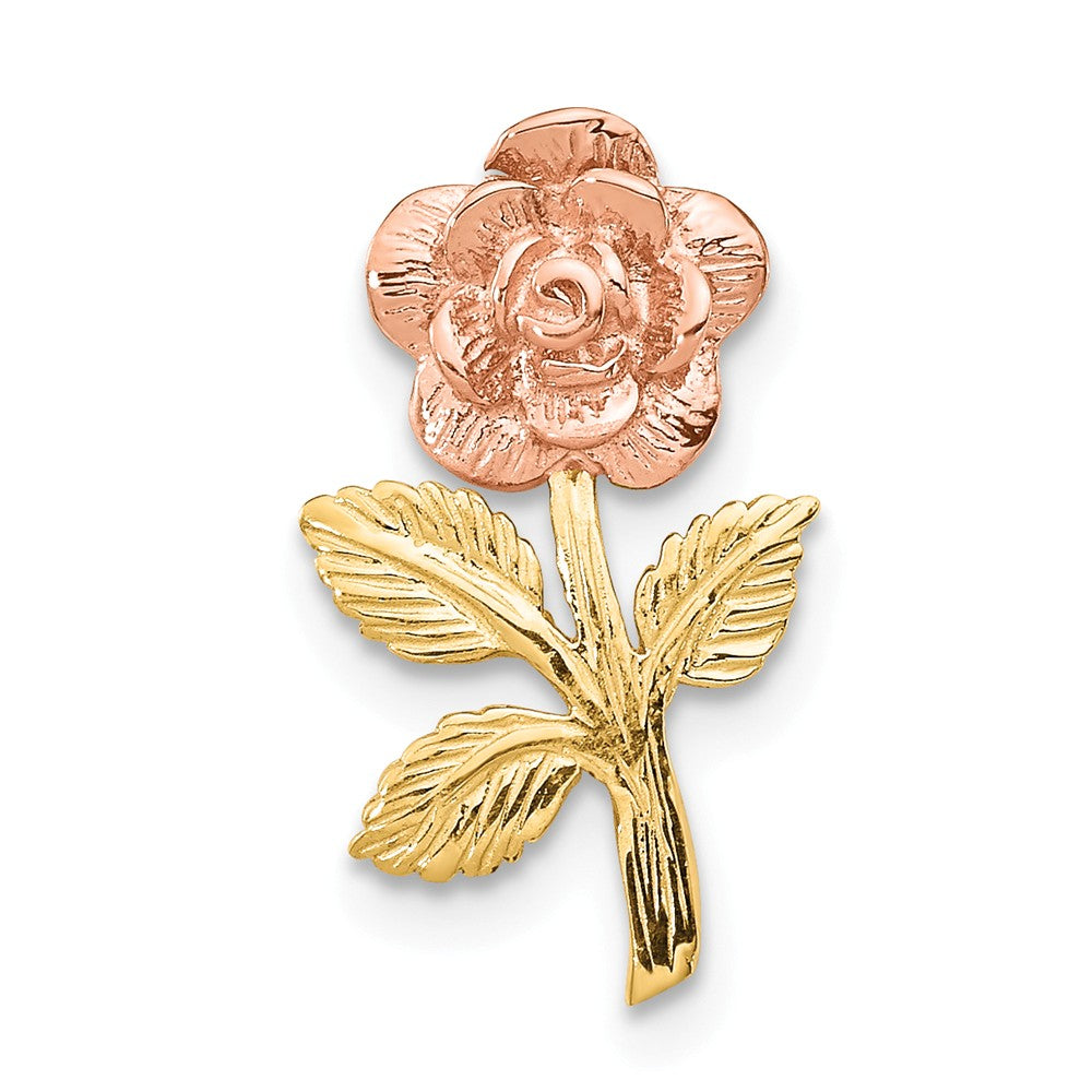 14k Yellow and Rose Gold Small Textured Rose Pendant, Item P11598 by The Black Bow Jewelry Co.