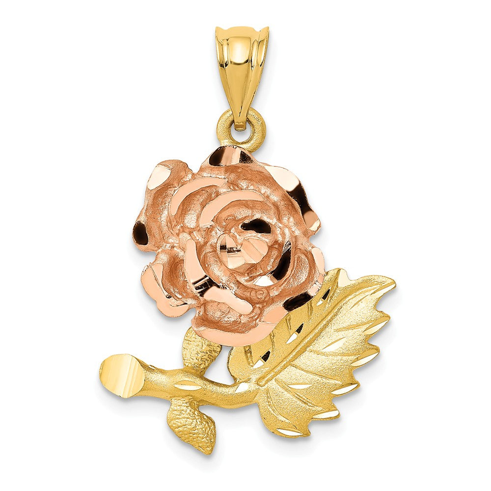 14k Yellow and Rose Gold, Two Tone Flower Pendant, Item P11601 by The Black Bow Jewelry Co.