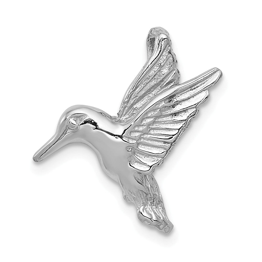 14k White Gold Hummingbird Slide Pendant, Item P11640 by The Black Bow Jewelry Co.