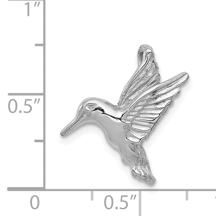 Alternate view of the 14k White Gold Hummingbird Slide Pendant by The Black Bow Jewelry Co.