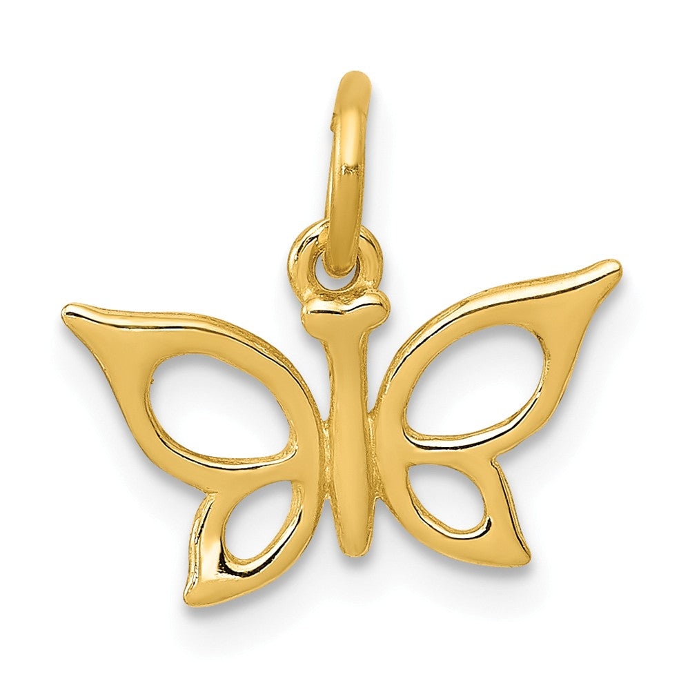 14k Yellow Gold Polished Butterfly Charm, 13mm, Item P11693 by The Black Bow Jewelry Co.