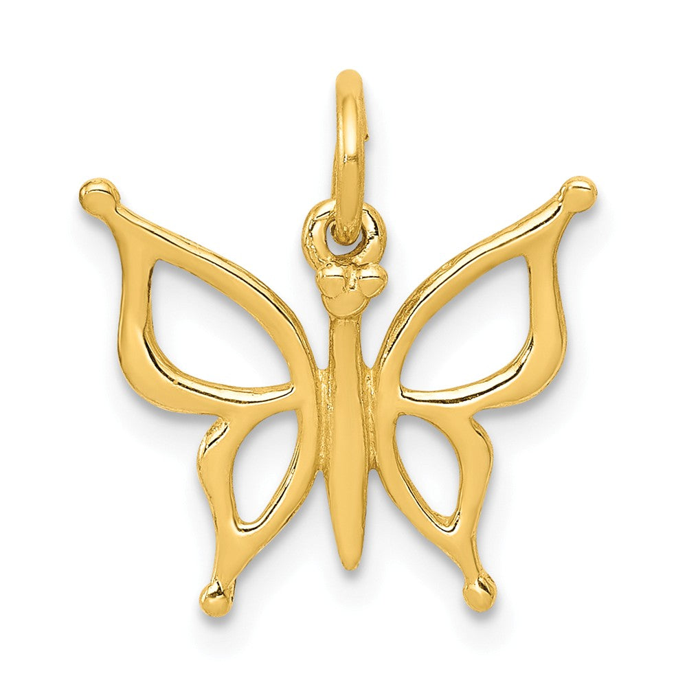 14k Yellow Gold Polished Butterfly Charm, 15mm, Item P11694 by The Black Bow Jewelry Co.
