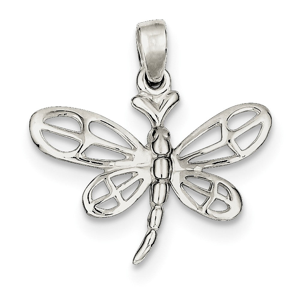 Sterling Silver 24mm Polished Dragonfly Pendant, Item P11794 by The Black Bow Jewelry Co.