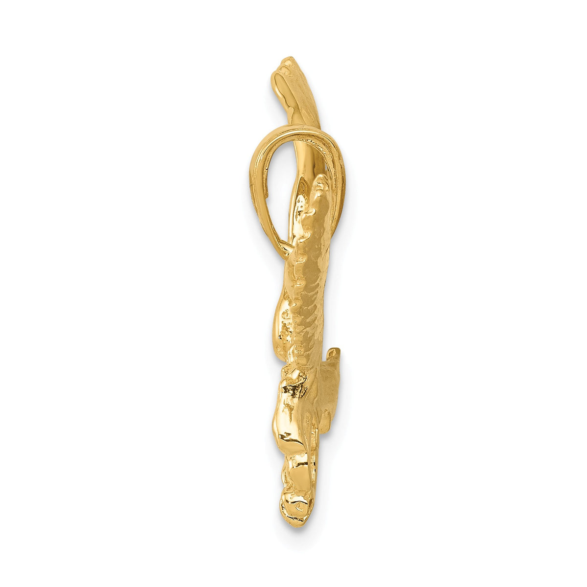 Alternate view of the 14k Yellow Gold 2D Textured Eagle Pendant by The Black Bow Jewelry Co.