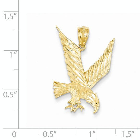 Alternate view of the 14k Yellow Gold Diamond Cut Eagle Pendant by The Black Bow Jewelry Co.