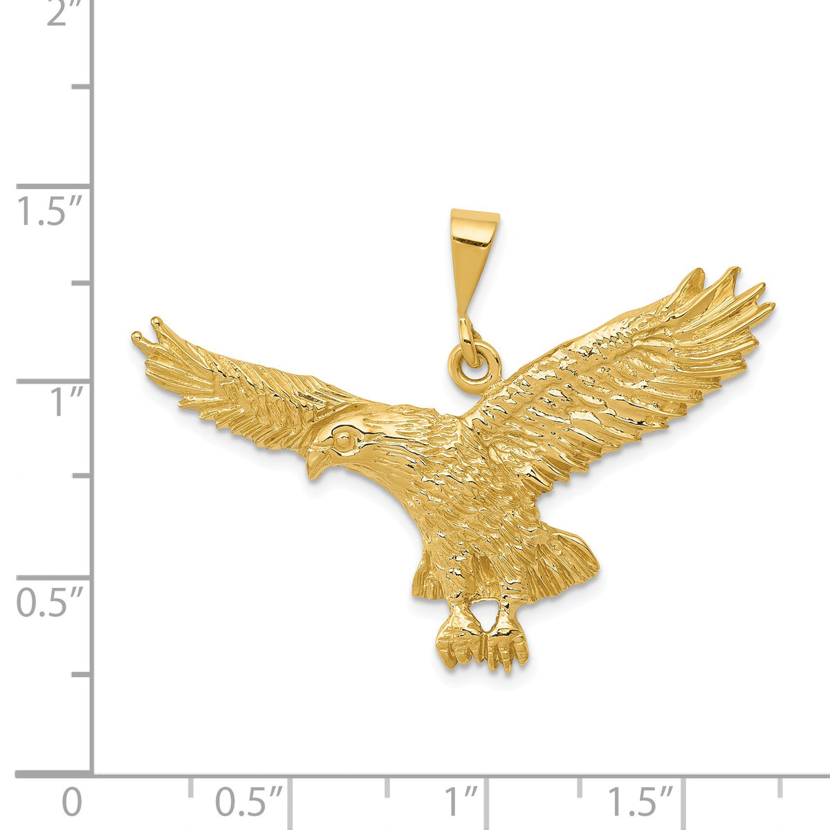 Alternate view of the 14k Yellow Gold Large 2D Eagle Pendant by The Black Bow Jewelry Co.