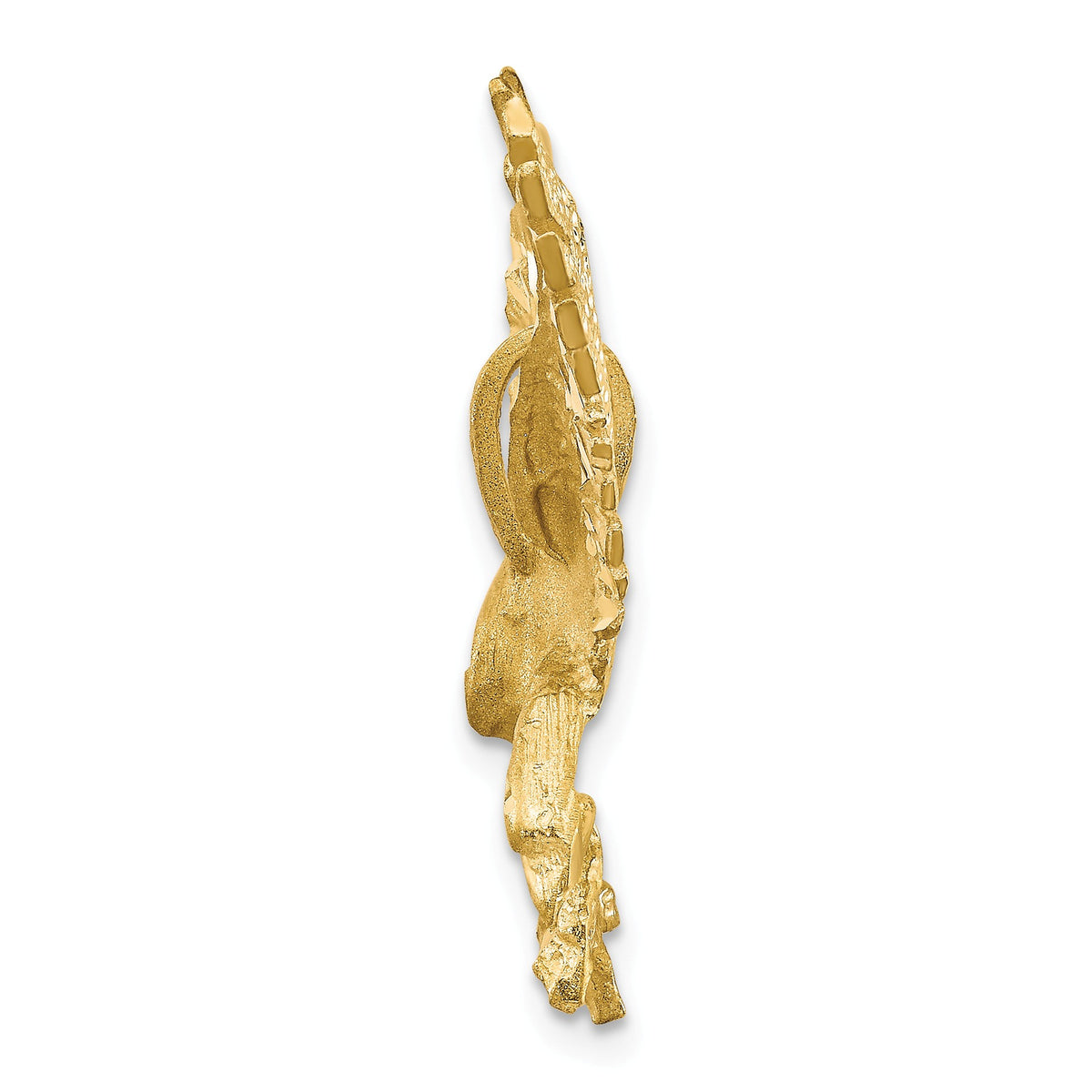 Alternate view of the 14k Yellow Gold Large 2D Textured Eagle Pendant by The Black Bow Jewelry Co.