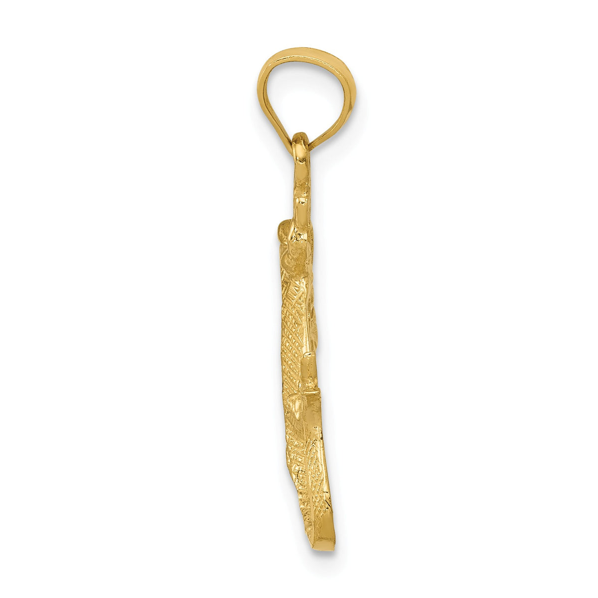 Alternate view of the 14k Yellow Gold Diamond Cut Gecko Pendant by The Black Bow Jewelry Co.