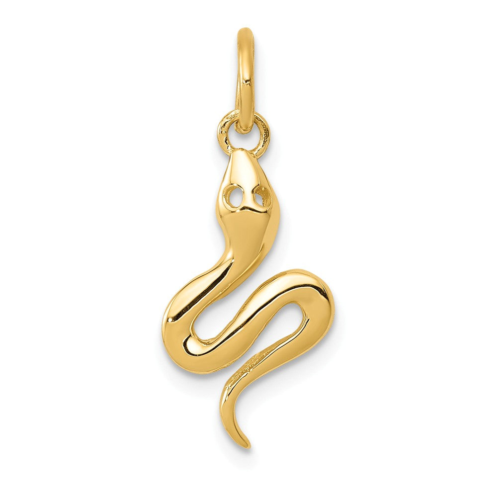 14k Yellow Gold Polished 3D Snake Charm, Item P11859 by The Black Bow Jewelry Co.