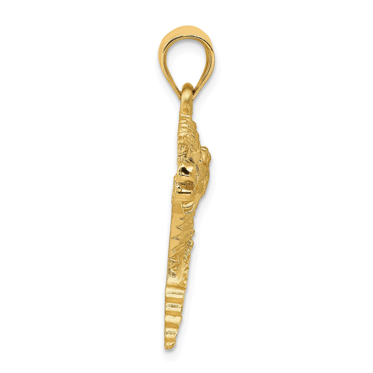 Alternate view of the 14k Yellow Gold Large 2D Alligator Pendant by The Black Bow Jewelry Co.