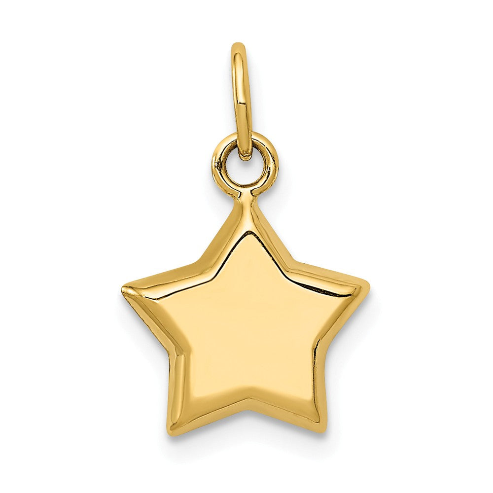 14k Yellow Gold 11mm Puffed Star Charm, Item P11903 by The Black Bow Jewelry Co.
