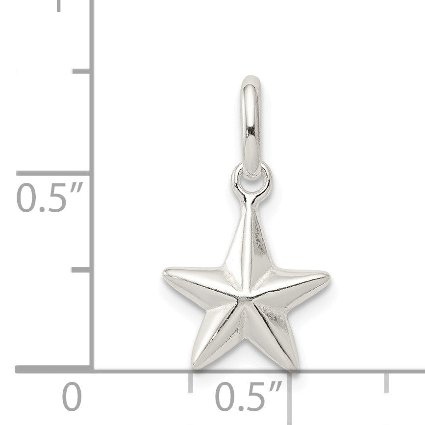 Alternate view of the Sterling Silver 10mm Hollow Nautical Star Charm by The Black Bow Jewelry Co.