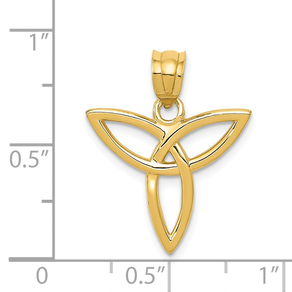 Alternate view of the 14k Yellow Gold 18mm Trinity Symbol Pendant by The Black Bow Jewelry Co.