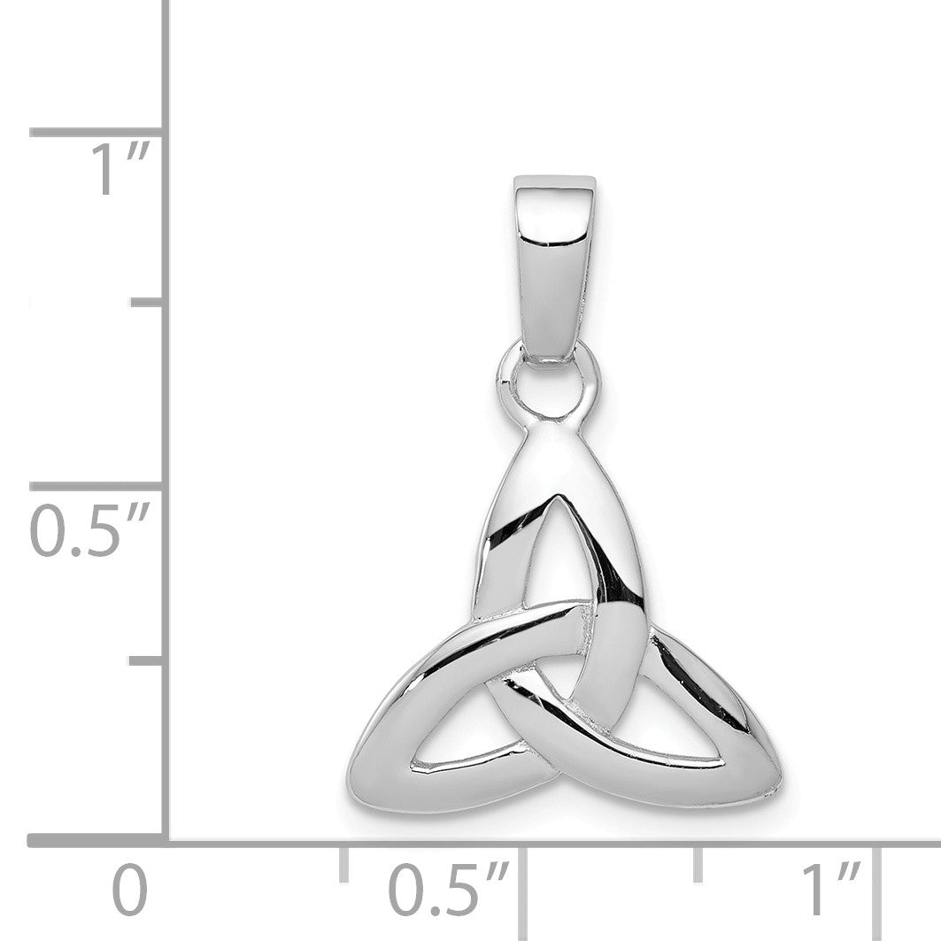 Alternate view of the Sterling Silver 16mm Trinity Symbol Pendant by The Black Bow Jewelry Co.