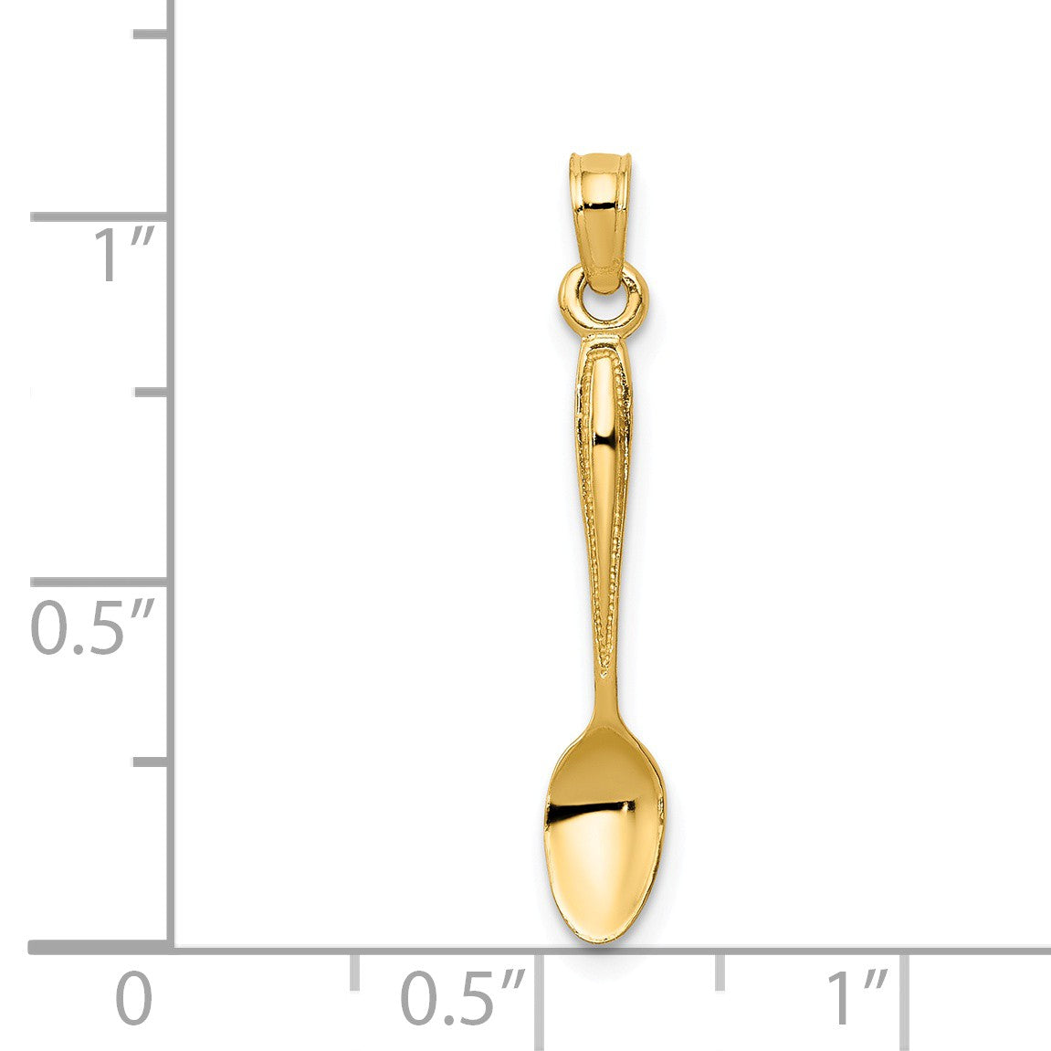 Alternate view of the 14k Yellow Gold 3D Table Spoon Pendant by The Black Bow Jewelry Co.