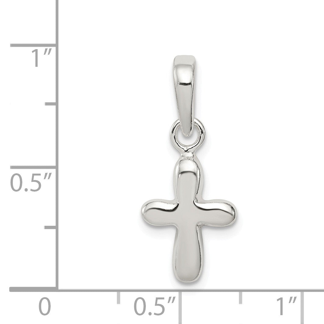 Alternate view of the Sterling Silver Polished Cross Pendant by The Black Bow Jewelry Co.