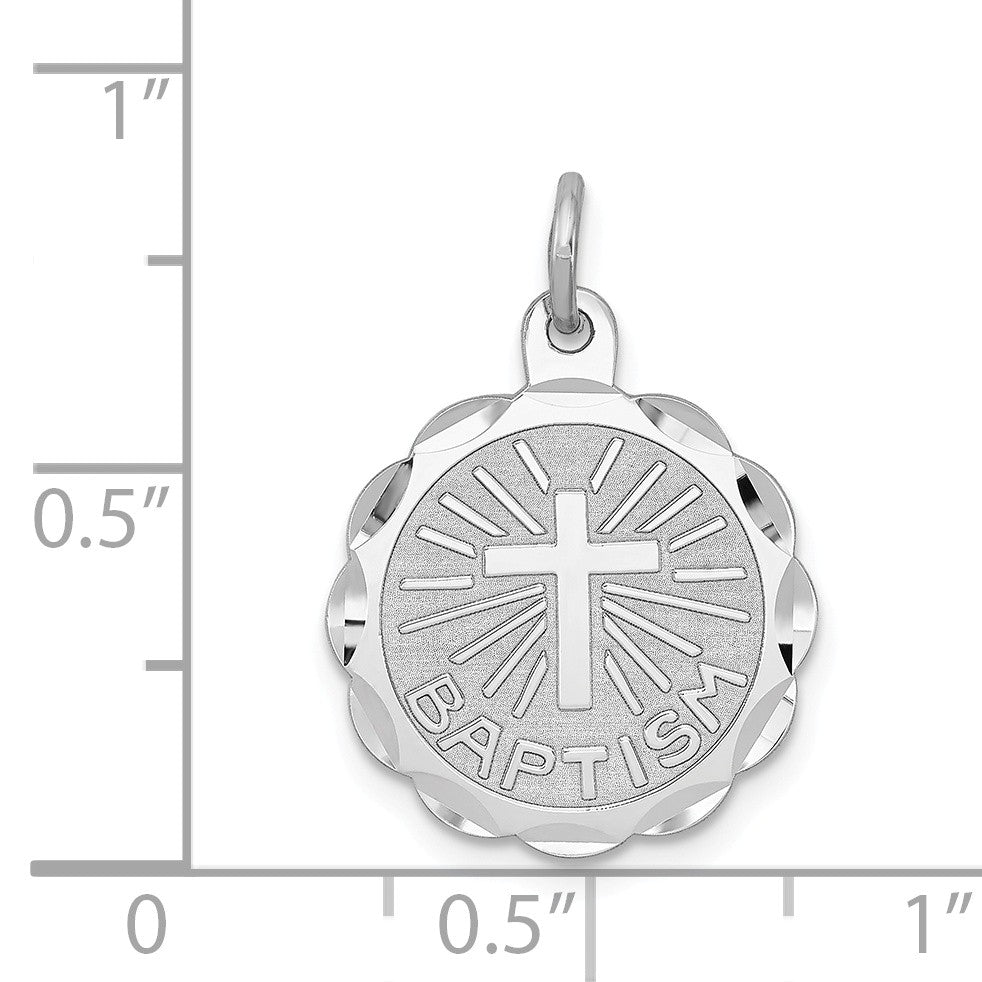 Alternate view of the Sterling Silver Baptism Disc Charm, 15mm by The Black Bow Jewelry Co.