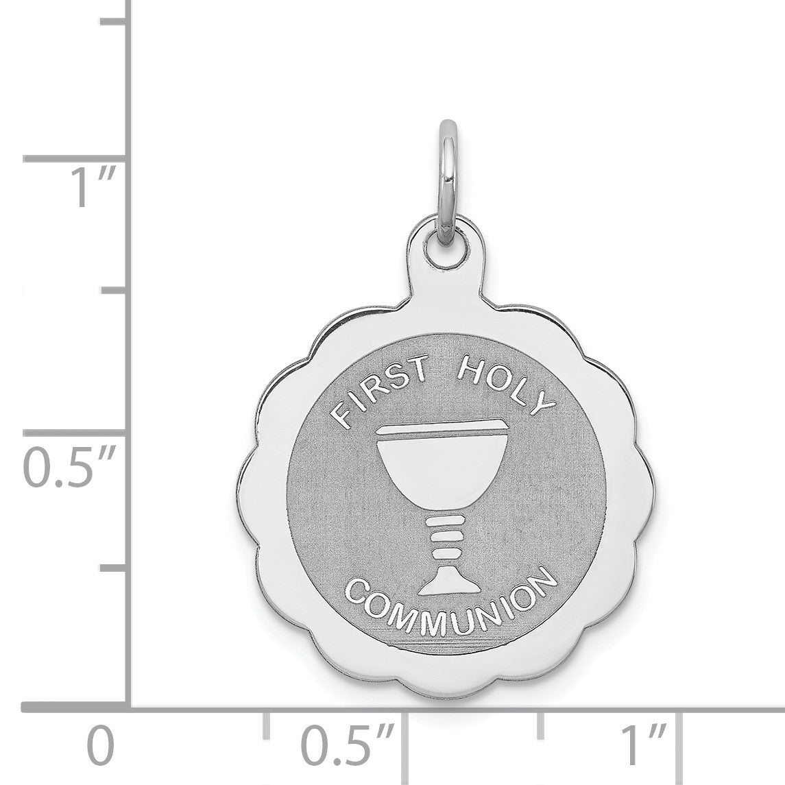 Alternate view of the Sterling Silver First Holy Communion Disc Charm, 19mm by The Black Bow Jewelry Co.