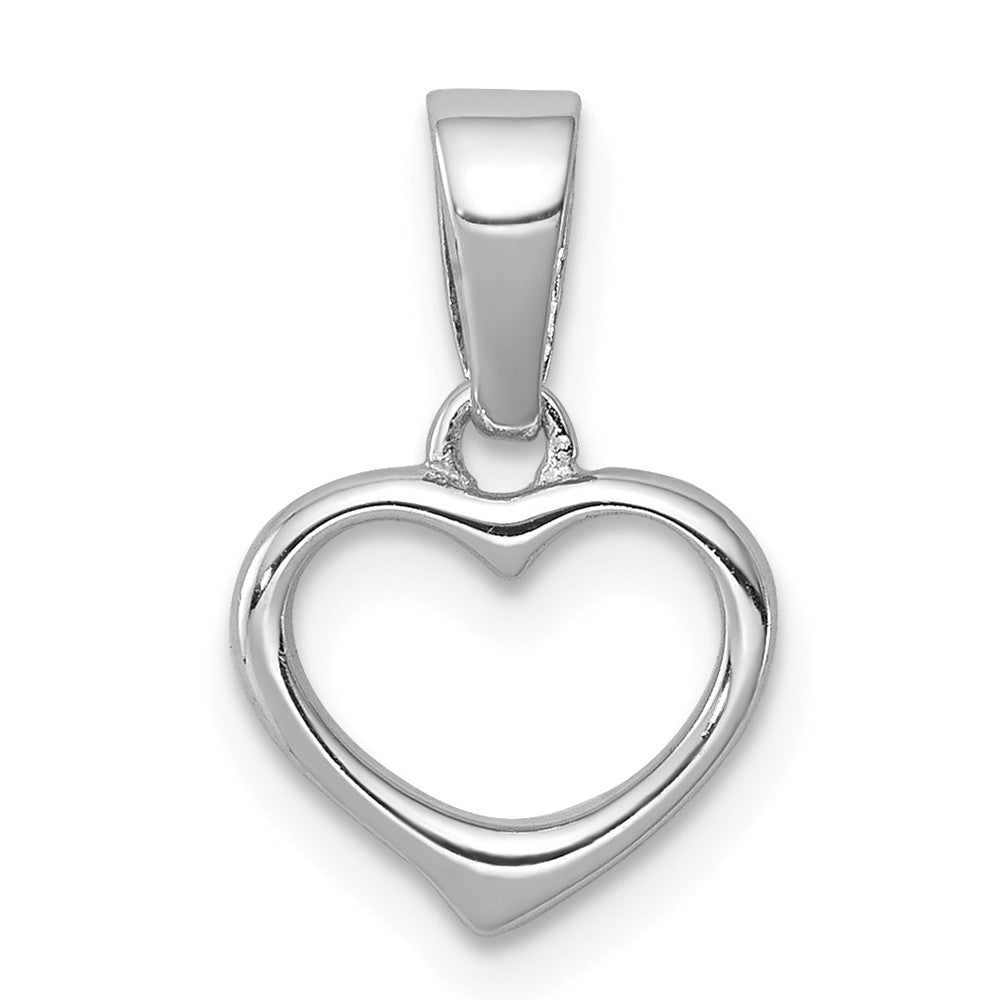 Sterling Silver 10mm Open Heart Pendant, Item P12022 by The Black Bow Jewelry Co.