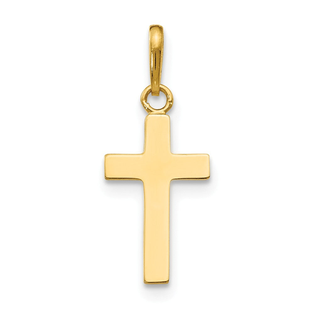 14k Yellow Gold Polished Latin Cross Pendant, 8 x 20mm, Item P12027 by The Black Bow Jewelry Co.