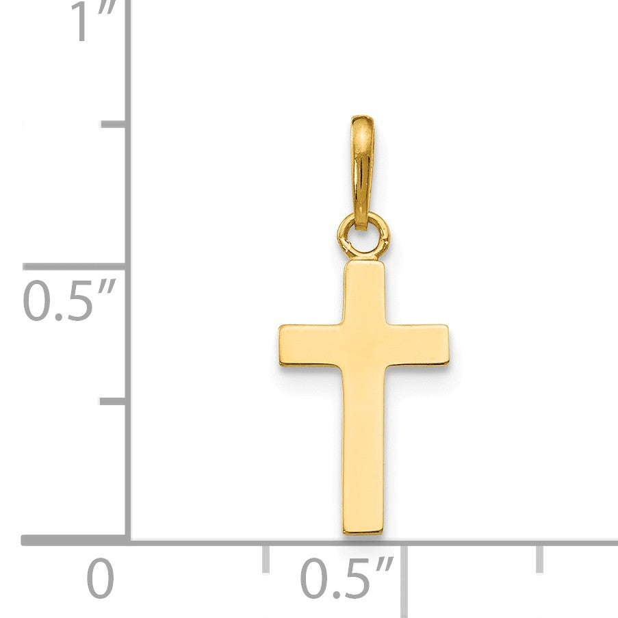 Alternate view of the 14k Yellow Gold Polished Latin Cross Pendant, 8 x 20mm by The Black Bow Jewelry Co.
