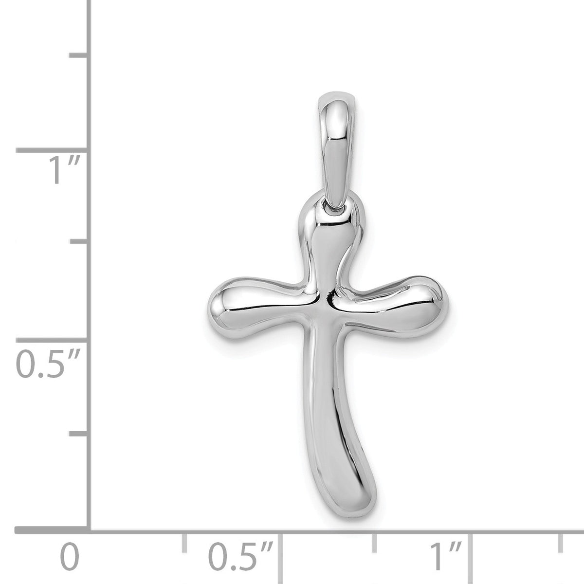 Alternate view of the 14k White Gold Polished Freeform Cross Pendant by The Black Bow Jewelry Co.
