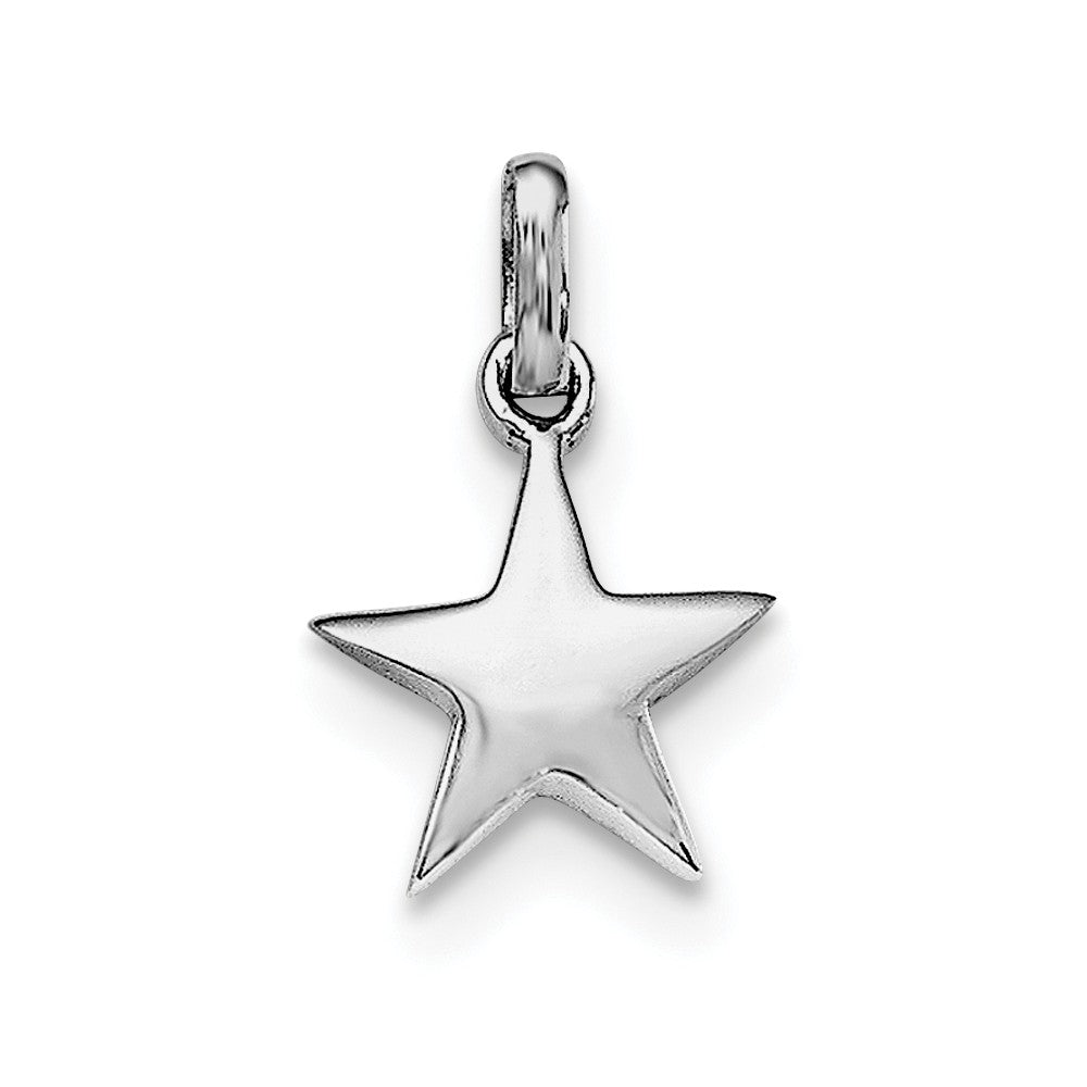 Sterling Silver 12mm Polished Star Pendant, Item P12047 by The Black Bow Jewelry Co.