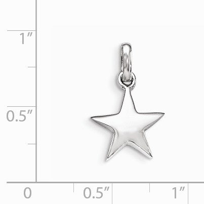 Alternate view of the Sterling Silver 12mm Polished Star Pendant by The Black Bow Jewelry Co.