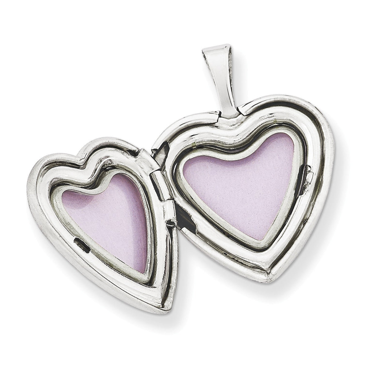 Alternate view of the Sterling Silver 16mm Polished and Satin Heart w/ Cross Locket by The Black Bow Jewelry Co.