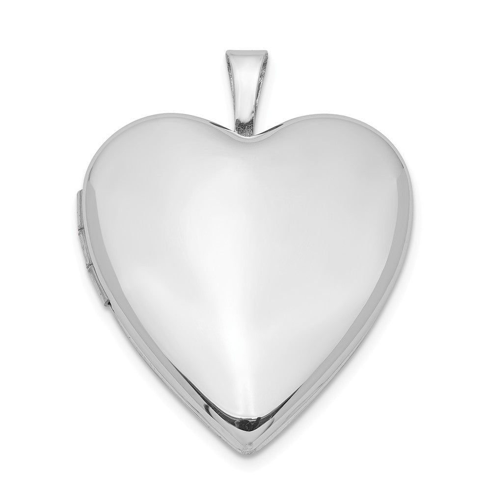 Sterling Silver 20mm Polished Heart Locket, Item P12069 by The Black Bow Jewelry Co.