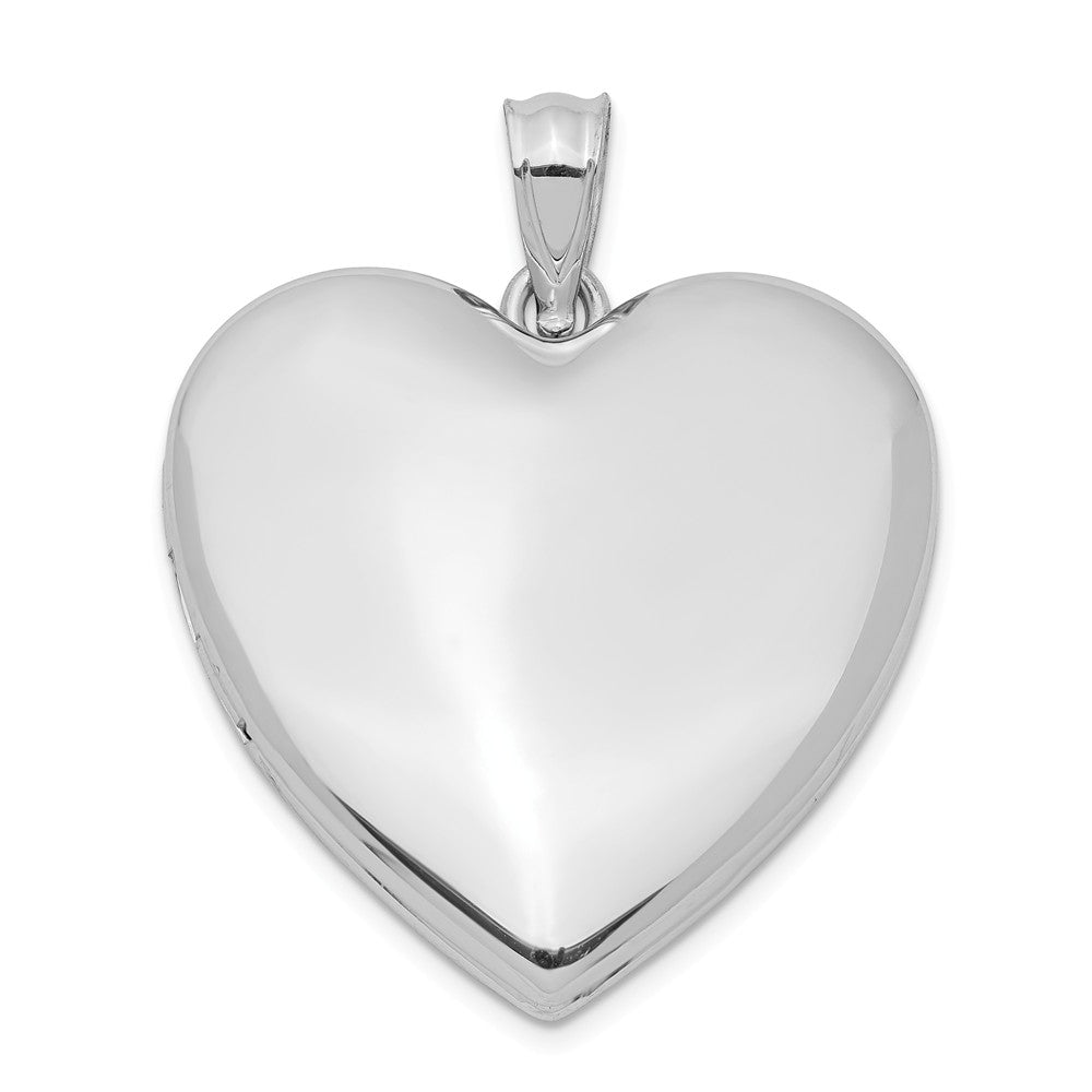 Sterling Silver 24mm Polished Heart Locket, Item P12070 by The Black Bow Jewelry Co.