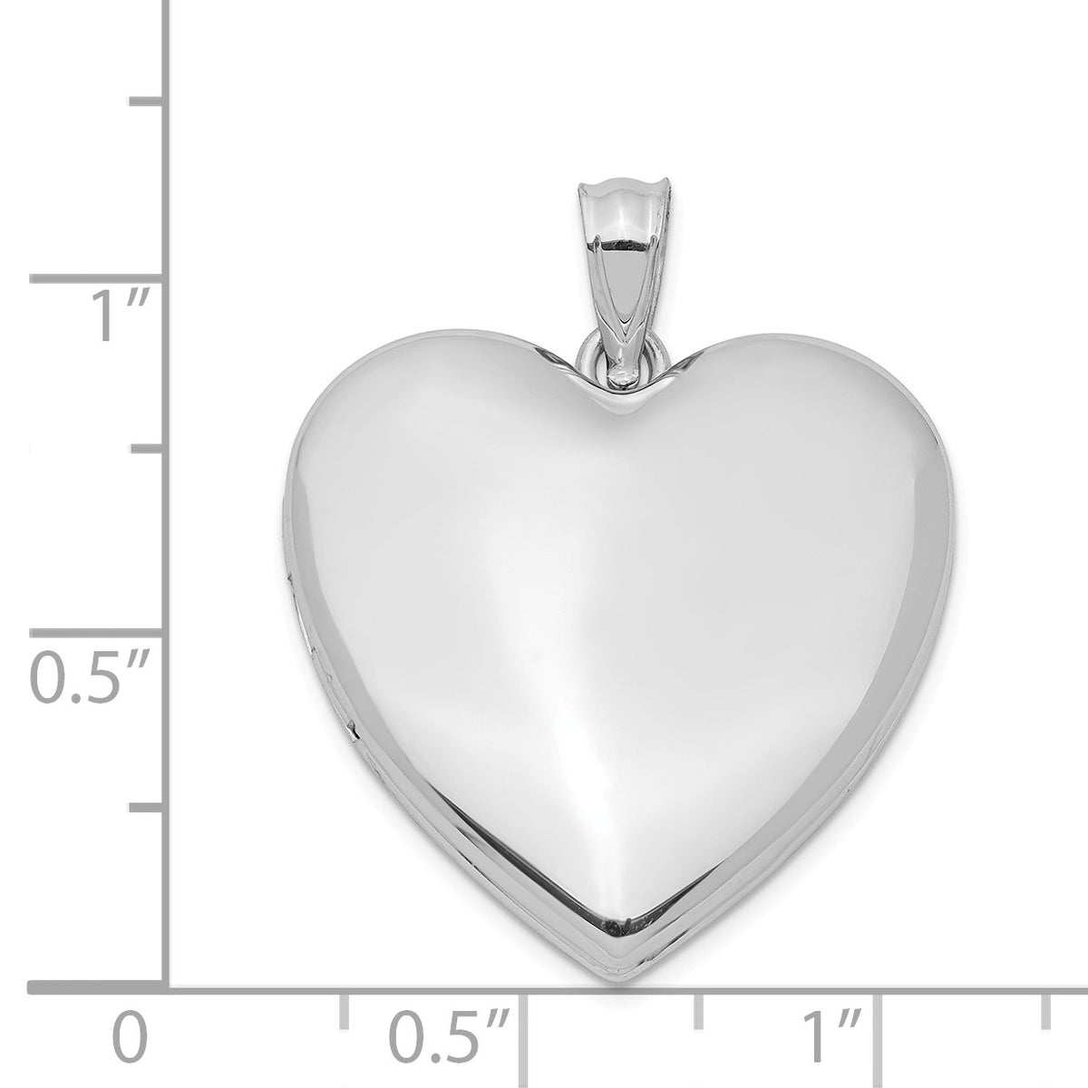 Alternate view of the Sterling Silver 24mm Polished Heart Locket by The Black Bow Jewelry Co.