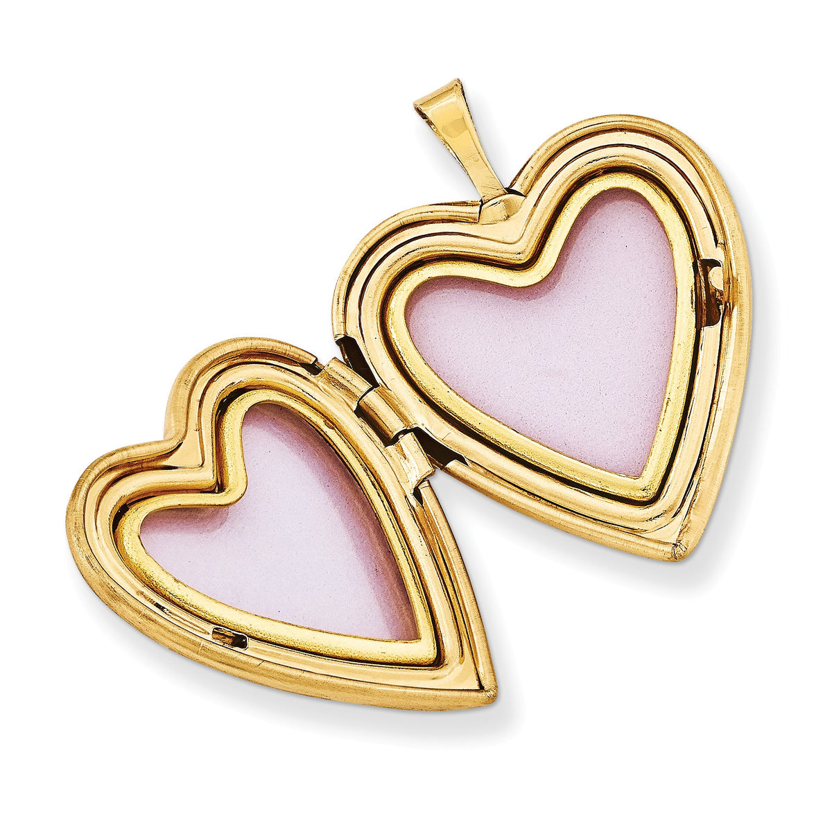 Alternate view of the 20mm Diamond Star Design Heart Shaped Locket in 14k Yellow Gold by The Black Bow Jewelry Co.