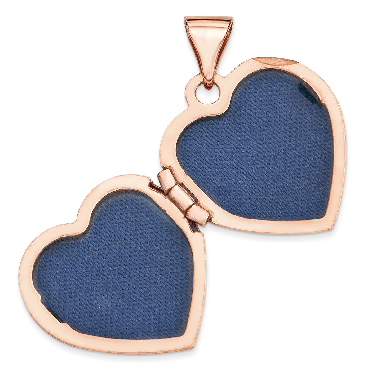Alternate view of the 15mm Diamond Star Design Heart Shaped Locket in 14k Rose Gold by The Black Bow Jewelry Co.