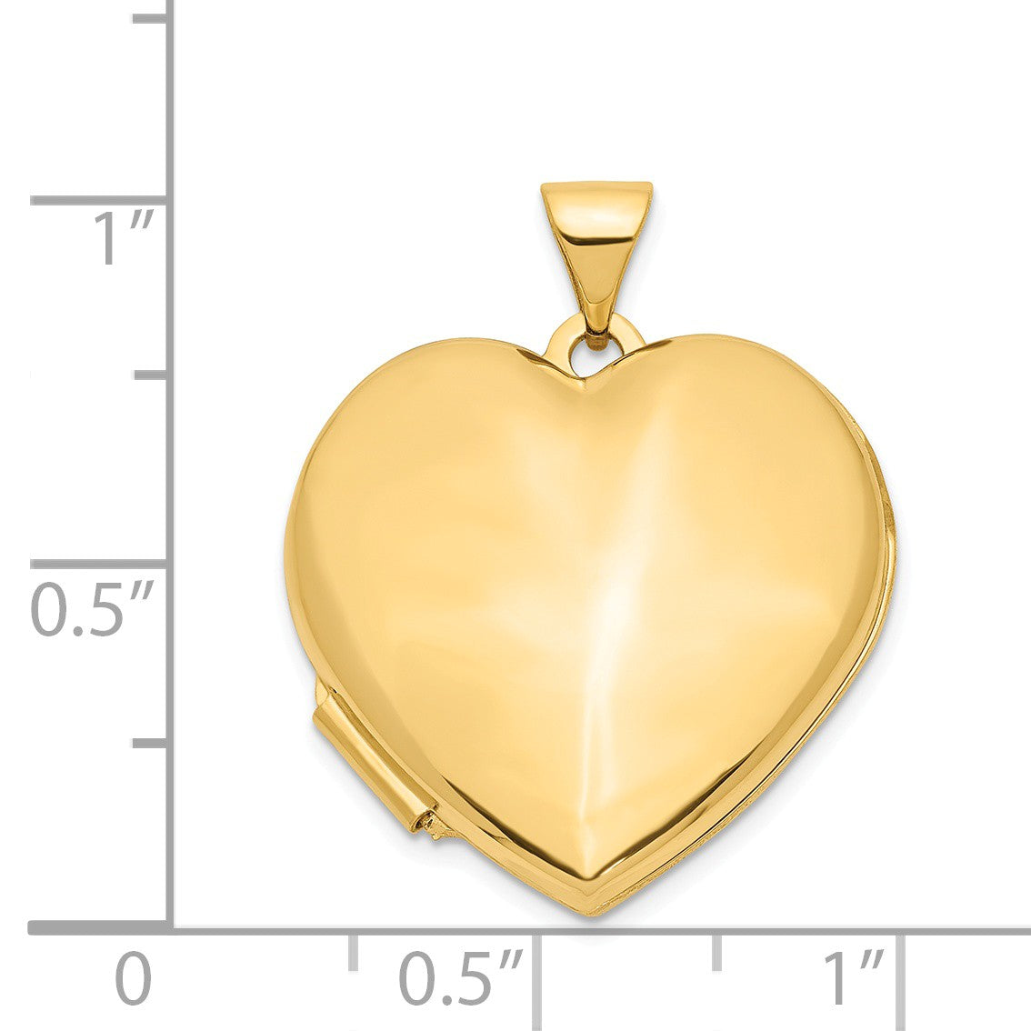 Alternate view of the 14k Yellow Gold 21mm Polished Domed Heart Locket by The Black Bow Jewelry Co.