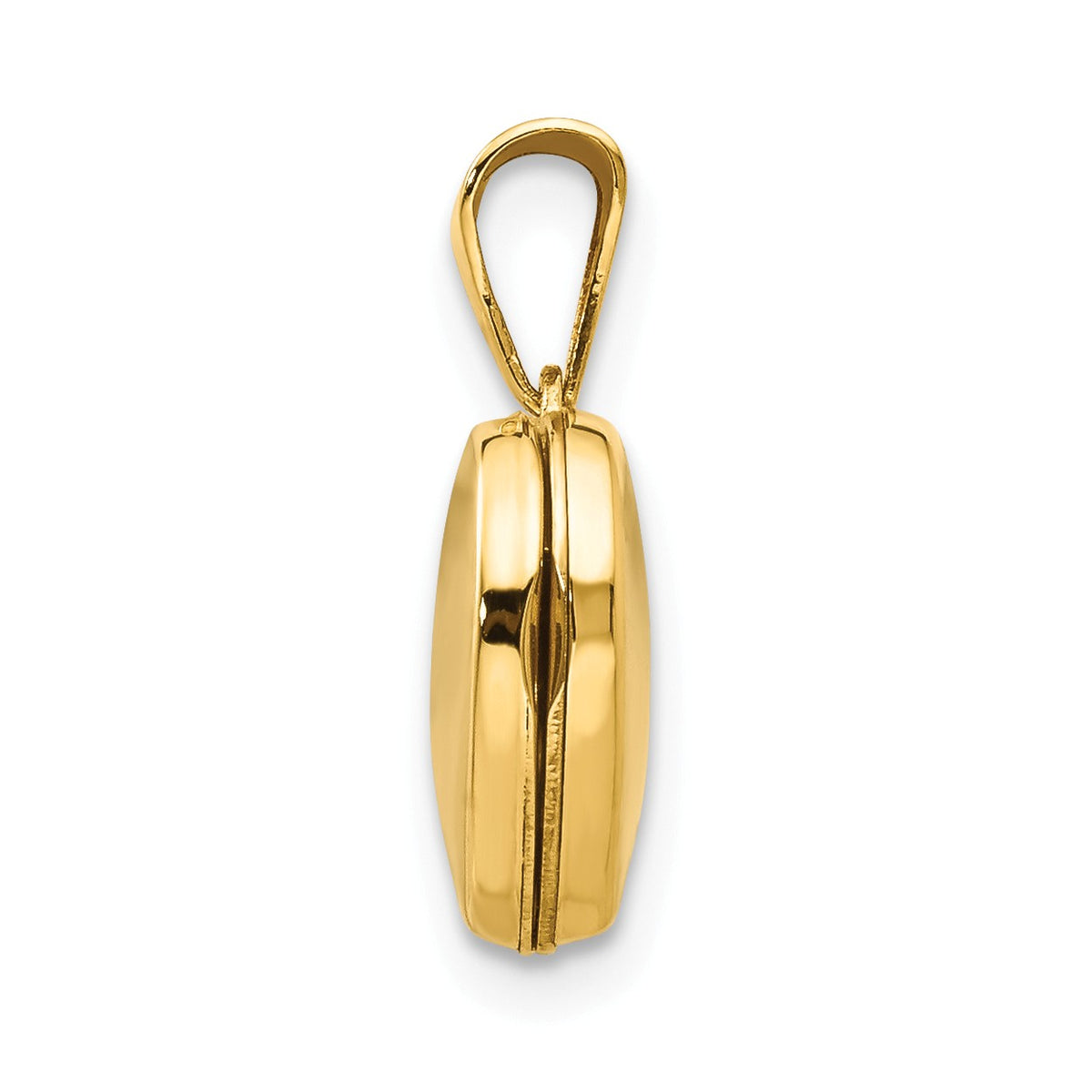 Alternate view of the 14k Yellow Gold 10mm Polished Heart Shaped Locket by The Black Bow Jewelry Co.